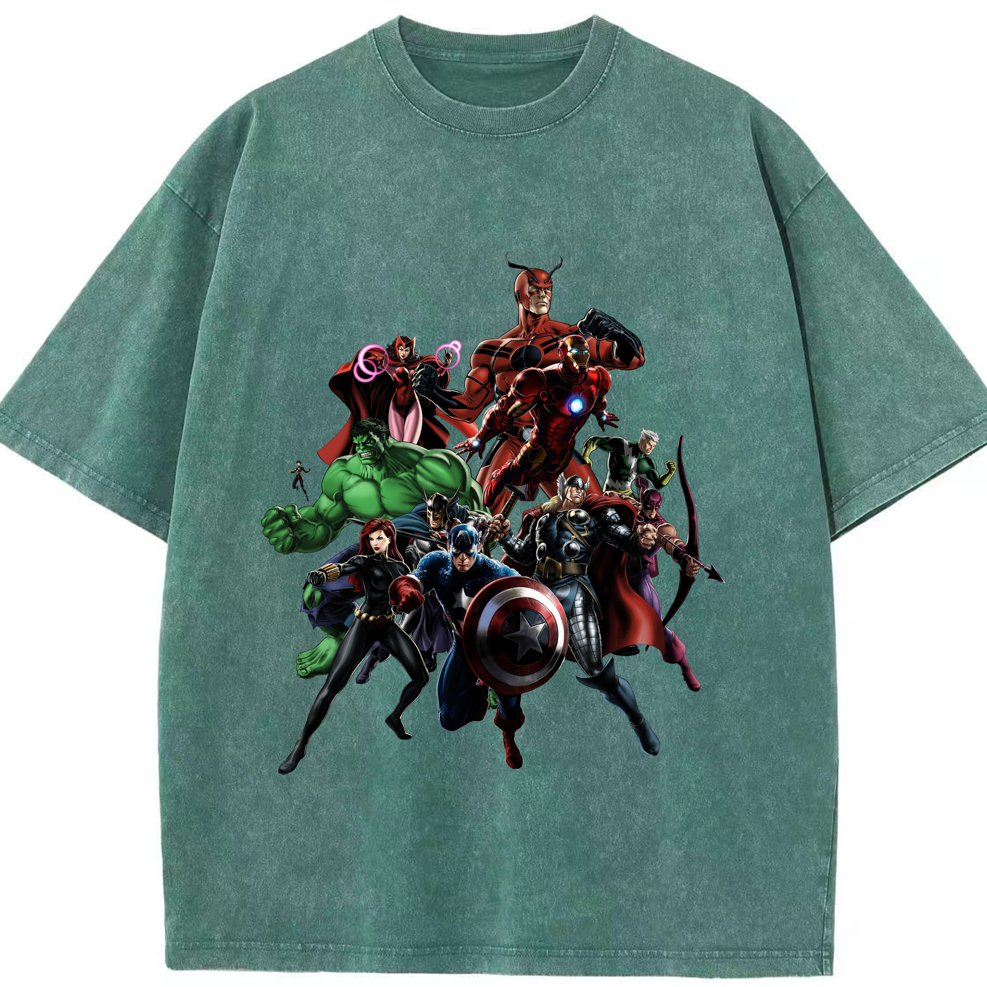 （画像用） アベンジャーズ The Avengers 綿100% ヴィンテージ風 半袖Tシャツ（フロントプリント）